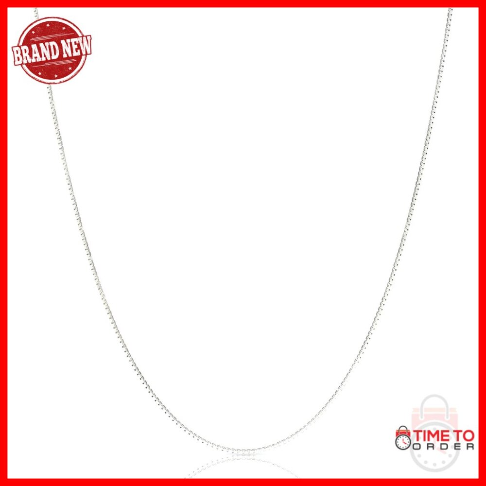 20 Inch Sterling Silver Box Chain Necklace, Thin Italian 925 Silver